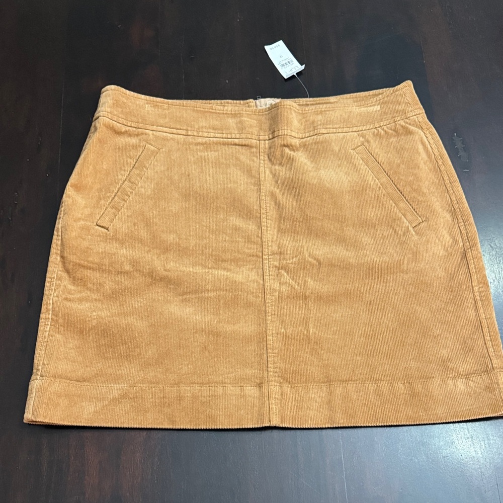 LOFT Camel Corduroy Mini Skirt Size 12